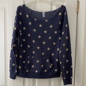 Alternative Navy Sweatshirt with Cream Star Print